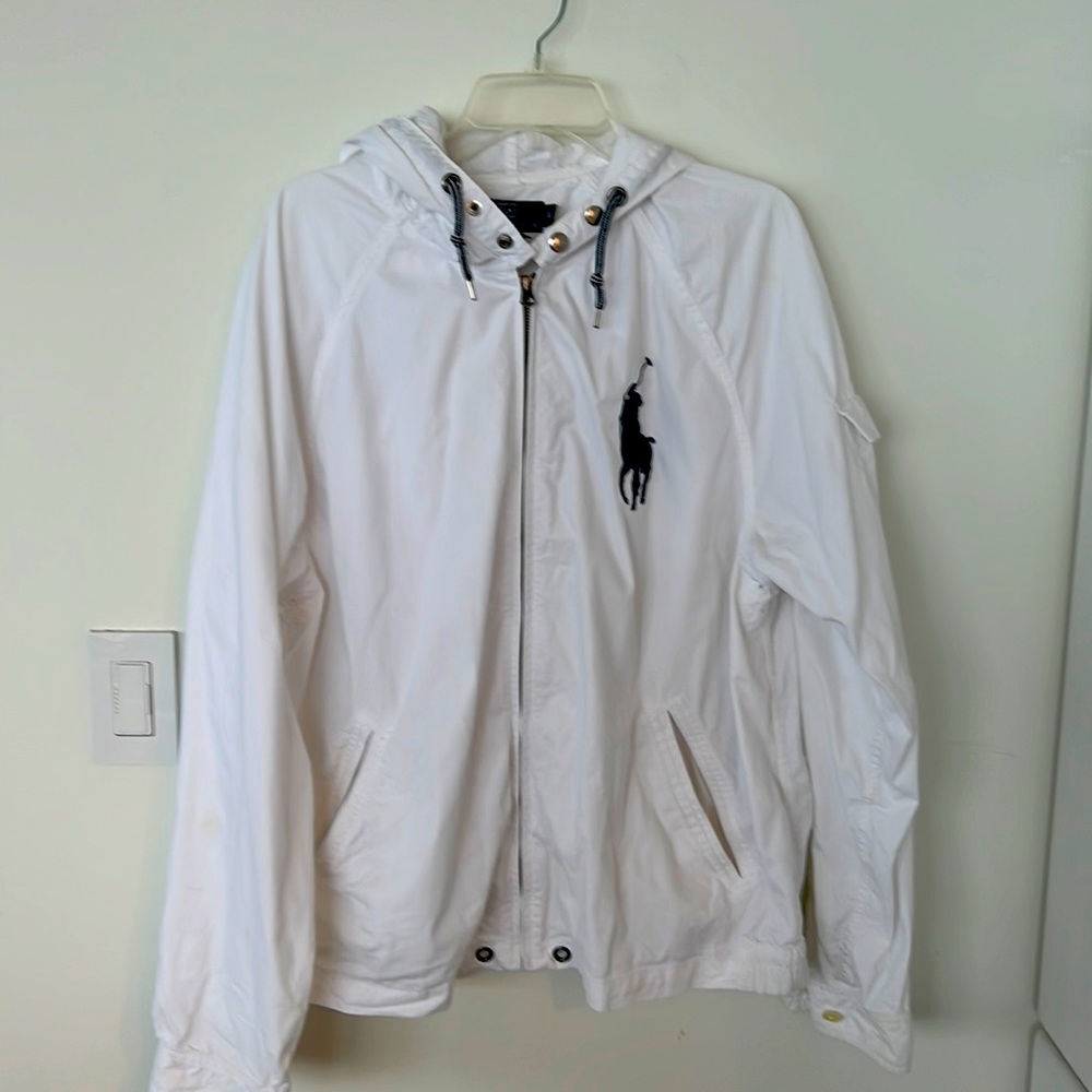 MENS POLO BY RALPH LAUREN WHITE COTTON JACKET XL